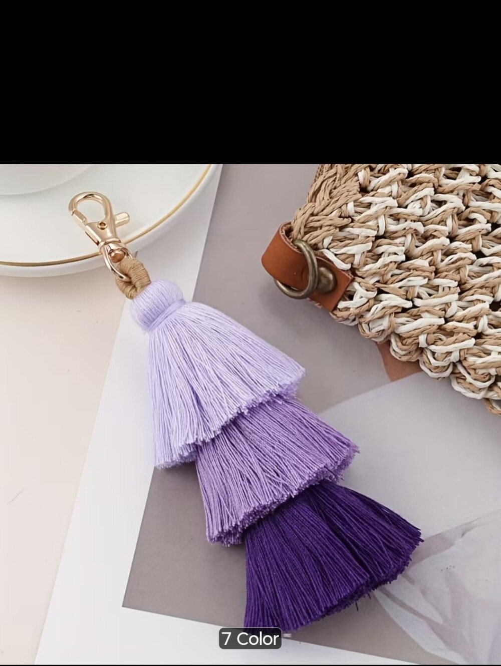 Purple Tassel Purse Charm